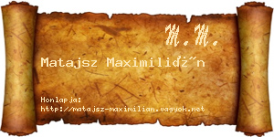 Matajsz Maximilián névjegykártya
